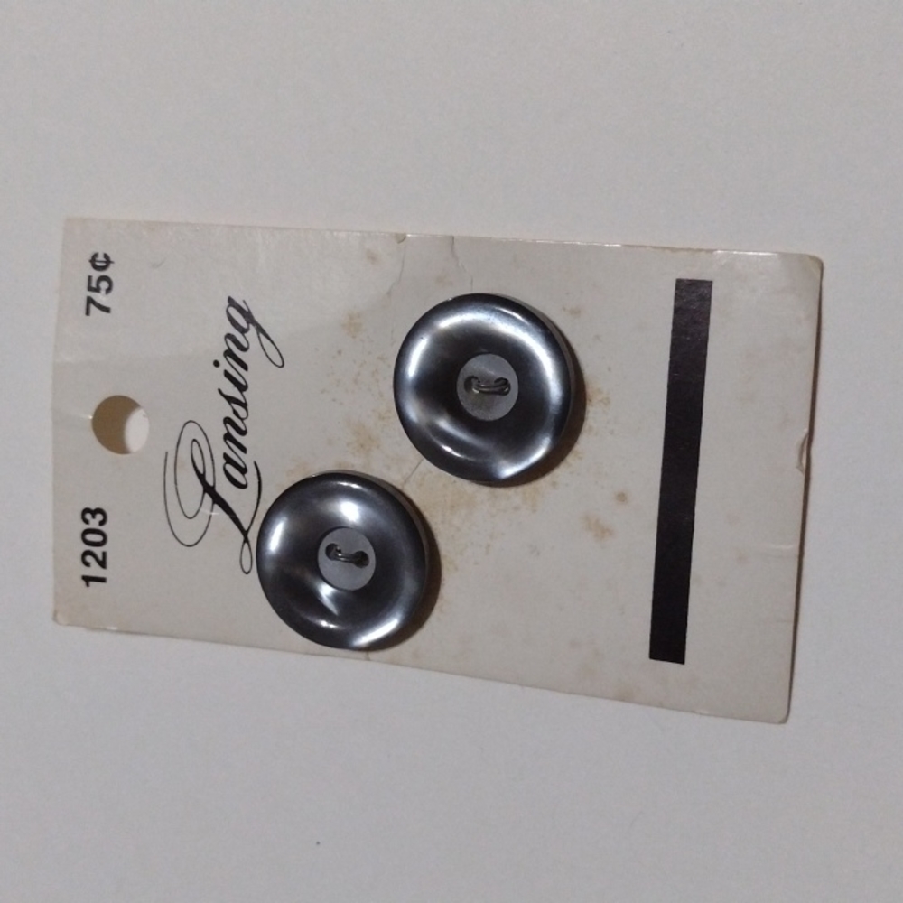 $1 Add-on 80s VTG .75" Slate Lansing Buttons 1203